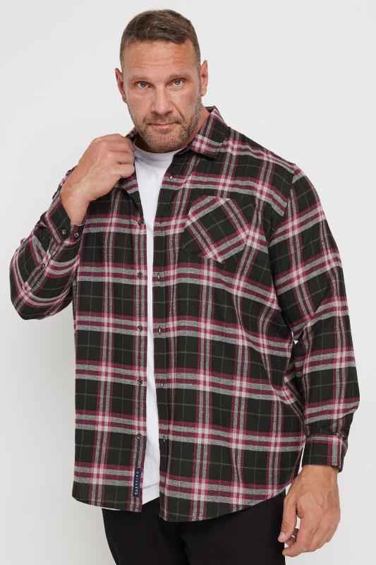 BadRhino Big & Tall Black Long Sleeve Check Shirt | BadRhino 2