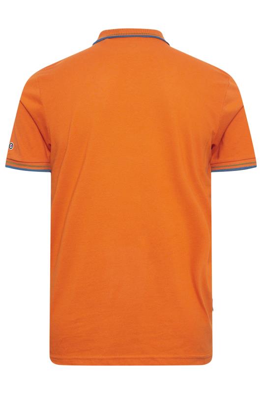 LAMBRETTA Big & Tall Orange Twin Tipped Polo Shirt | BadRhino 4