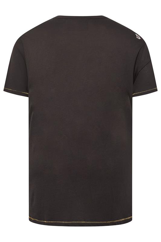 D555 Big & Tall Washed Black Gorilla Guitar Print T-Shirt | BadRhino 4