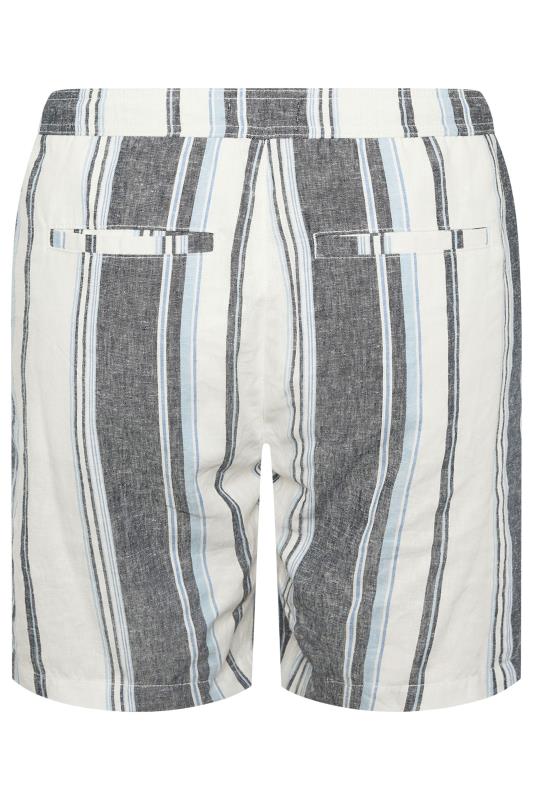 BadRhino Big & Tall Blue Striped Linen Shorts | BadRhino 6