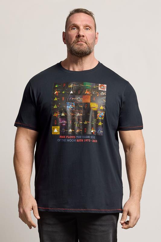  D555 Big & Tall Dark Navy Blue Pink Floyd T-Shirt