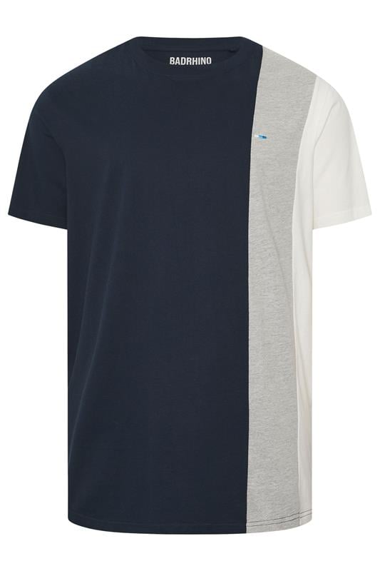 Men's  BadRhino Big & Tall Navy Blue Extra Long Cut & Sew  T-Shirt