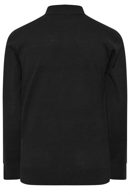 BadRhino Big & Tall Black Quarter Zip Fairisle Skull Knitted Jumper | BadRhino 5