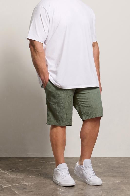  JACK & JONES Big & Tall Vetiver Green Elasticated Waist Shorts