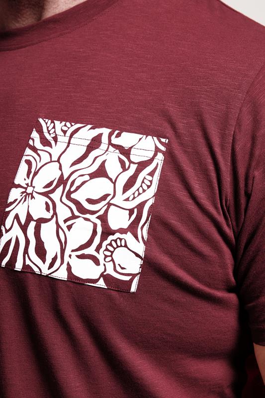 BadRhino Big & Tall Red Flower Pocket T-Shirt | BadRhino 4