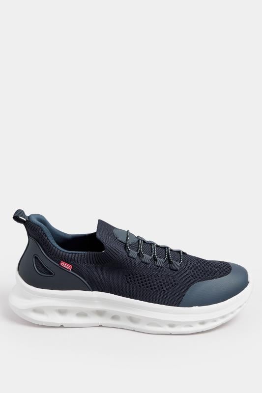 D555 Navy Hands Free Shoes With Knitted Top & Laces | BadRhino 2