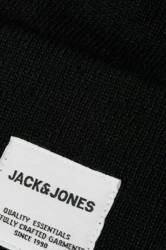 JACK & JONES Black Patch Beanie | BadRhino 2