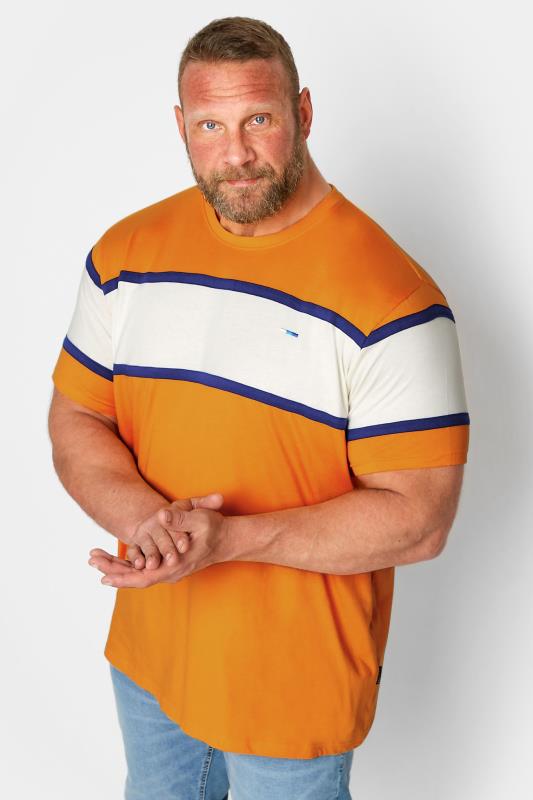 Men's  BadRhino Big & Tall Orange Stripe Panel T-Shirt