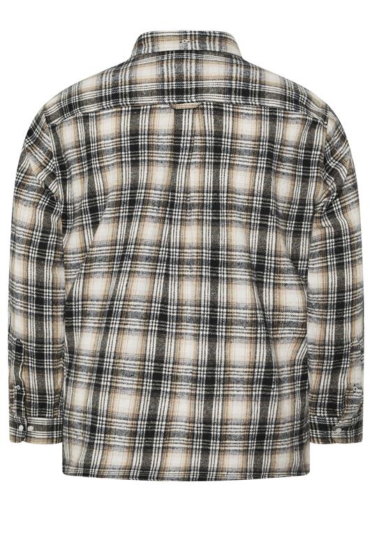 BadRhino Big & Tall Black & Tan Brown Brushed Checked Shirt | BadRhino 3