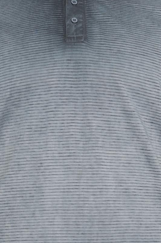 BadRhino Big & Tall Grey Striped Polo Shirt | BadRhino 5