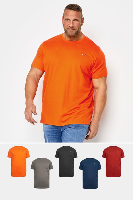 Men's  BadRhino Big & Tall Orange 5 Pack Essential T-Shirts