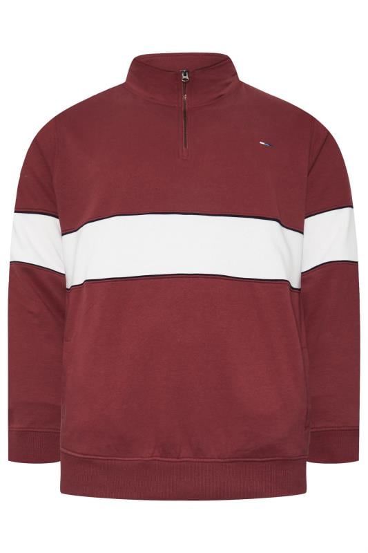 BadRhino Big & Tall Burgundy Red Quarter Zip Sweatshirt | BadRhino 4