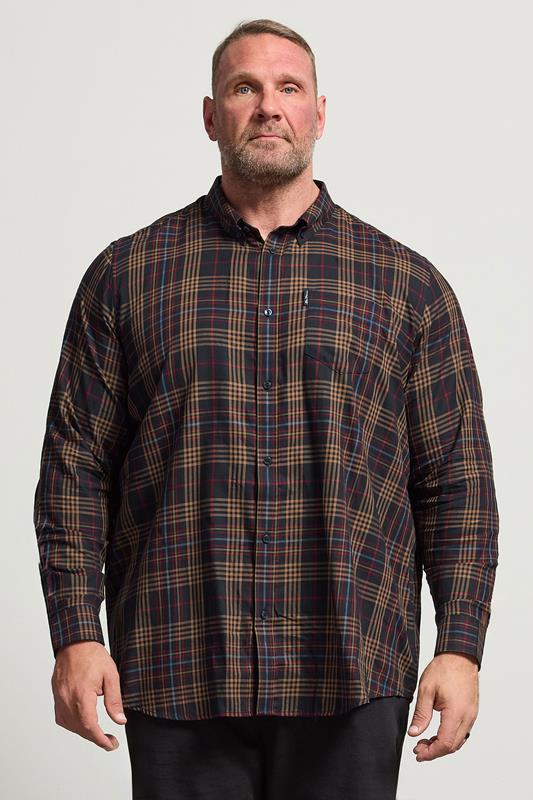 Men's  BEN SHERMAN Big & Tall Navy Blue Check Shirt
