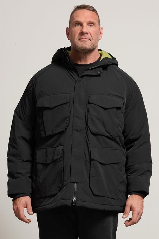 Men's  LYLE & SCOTT Big & Tall Black Tactical Parka Coat