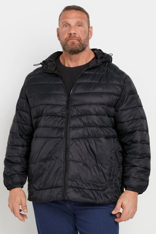 JACK & JONES Big & Tall Black Puffer Jacket | BadRhino 1