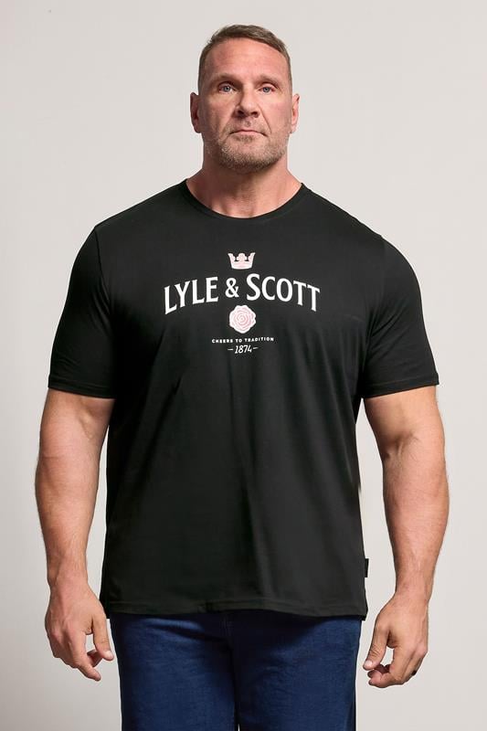 Men's  LYLE & SCOTT Big & Tall Black Cheers To Tradition Graphic T-Shirt