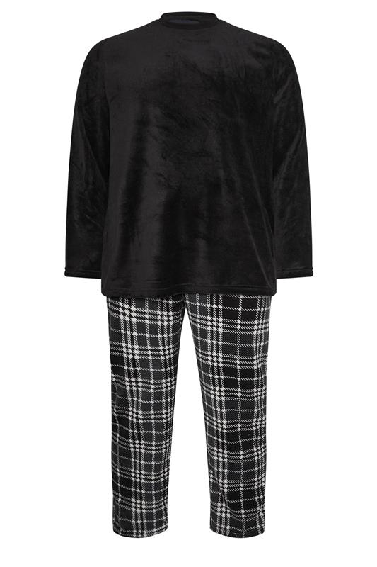 BadRhino Big & Tall Black Check Fleece Lounge Set | BadRhino 1