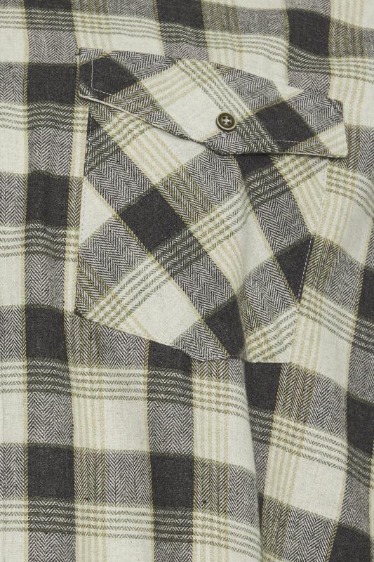 KAM Big & Tall Charcoal Grey Premium Checked Flannel Shirt | BadRhino 2