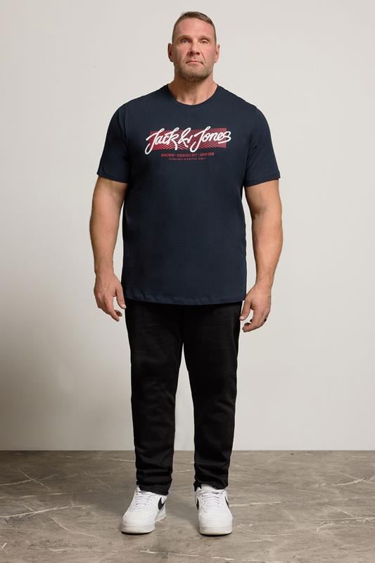 JACK & JONES Big & Tall Sky Captain Blue Urban T-Shirt | BadRhino 2