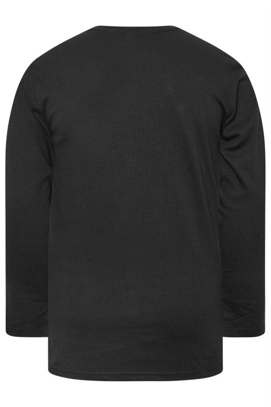 D555 Big & Tall Black Thermal Long Sleeve T-Shirt | BadRhino 2