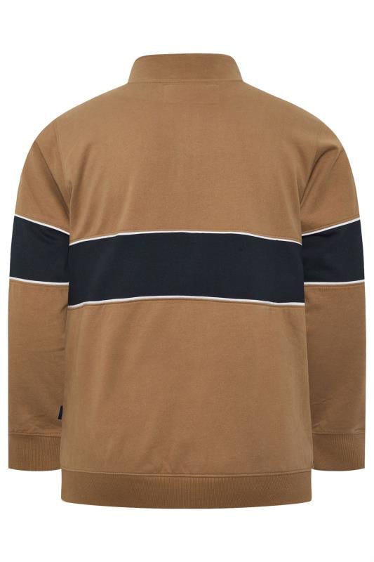 BadRhino Big & Tall Tan Brown Quarter Zip Sweatshirt | BadRhino 5