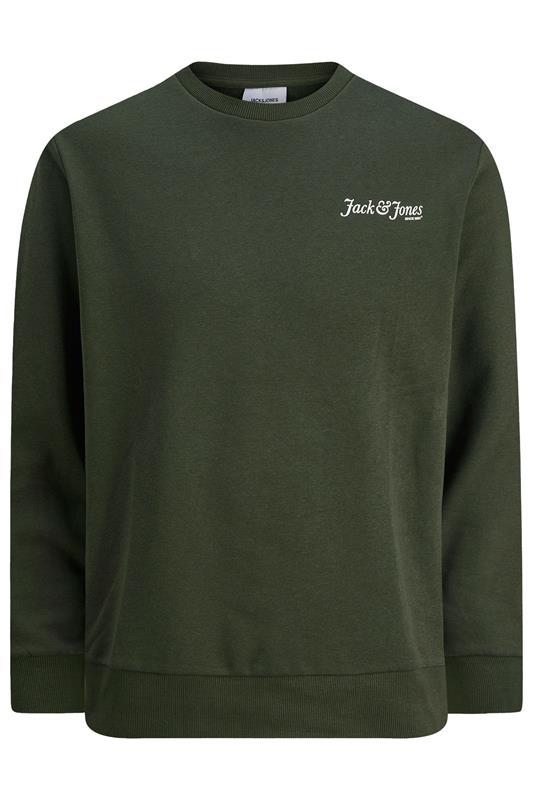 JACK & JONES Big & Tall Duffle Bag Green Crew Neck Sweatshirt | BadRhino 1