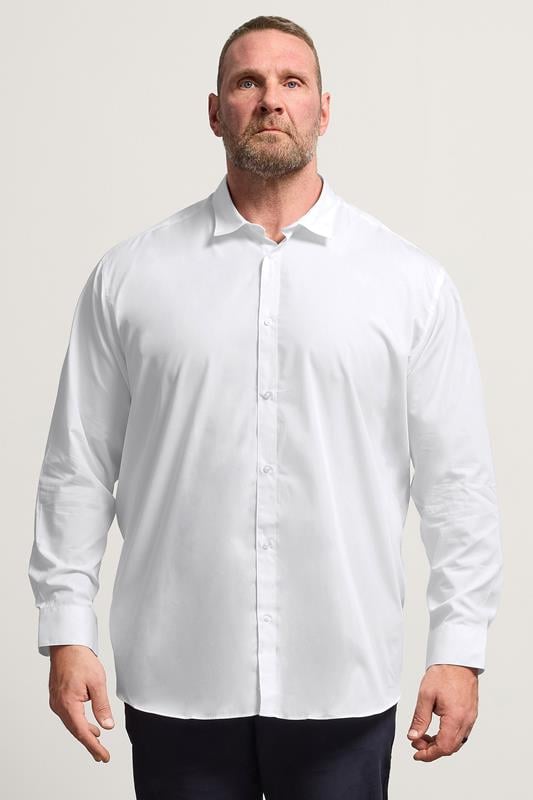  JACK & JONES Big & Tall White Long Sleeve Shirt