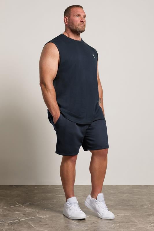  IronRhino Big & Tall Navy Blue 'Rest Day' Vest & Short Set
