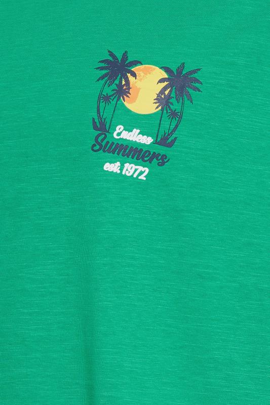 KAM Big & Tall Green 'Endless Summers' Print T-Shirt | BadRhino 3