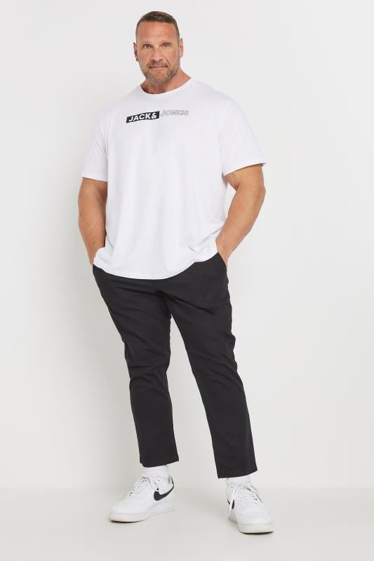 JACK & JONES Big & Tall Black 'Marco' Chino Trousers | BadRhino 2