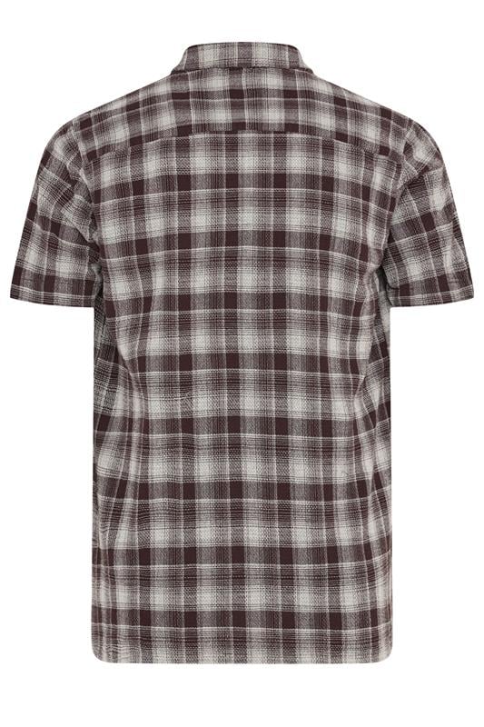 BadRhino Big & Tall Brown Check Stripe Short Sleeve Shirt | BadRhino 6