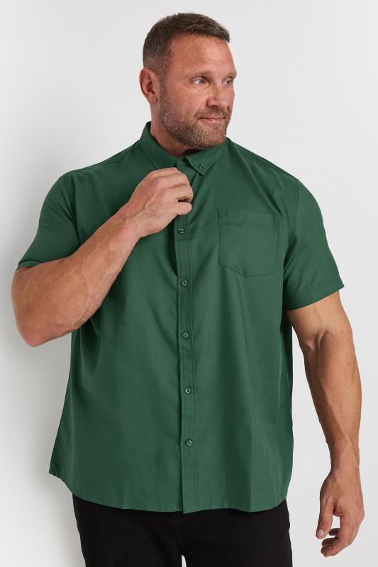 BadRhino Big & Tall Dark Green Short Sleeve Oxford Shirt | BadRhino 2