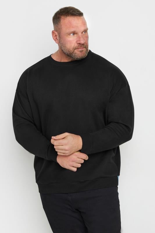 BadRhino Big & Tall Black Workwear Crew Neck Sweatshirt | BadRhino  1