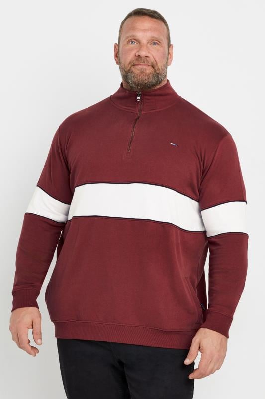 BadRhino Big & Tall Burgundy Red Quarter Zip Sweatshirt | BadRhino 2