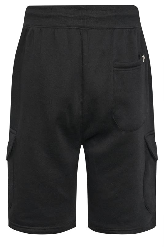 D555 Big & Tall Black Fleece Cargo Shorts | BadRhino 5