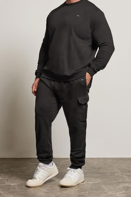 Men's  BadRhino Big & Tall Black Cargo Joggers