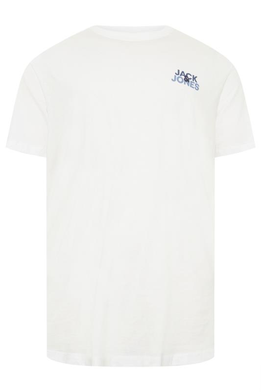 JACK & JONES Big & Tall 5 PACK White & Blue Logo T-Shirts | BadRhino 4