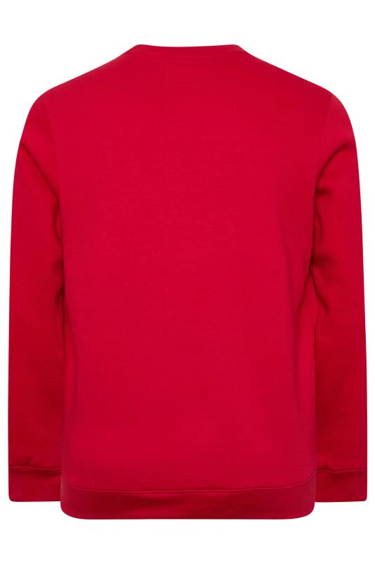 BadRhino Big & Tall Red 'Christmas Jumper' Printed Sweatshirt | BadRhino 4