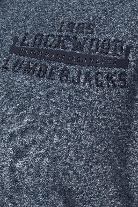 KAM Big & Tall Navy Blue Lumberjack Fleece Lined Hoodie | BadRhino 3