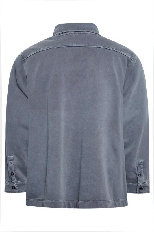 BadRhino Big & Tall Blue Garment Dyed Jersey Shacket | BadRhino 5