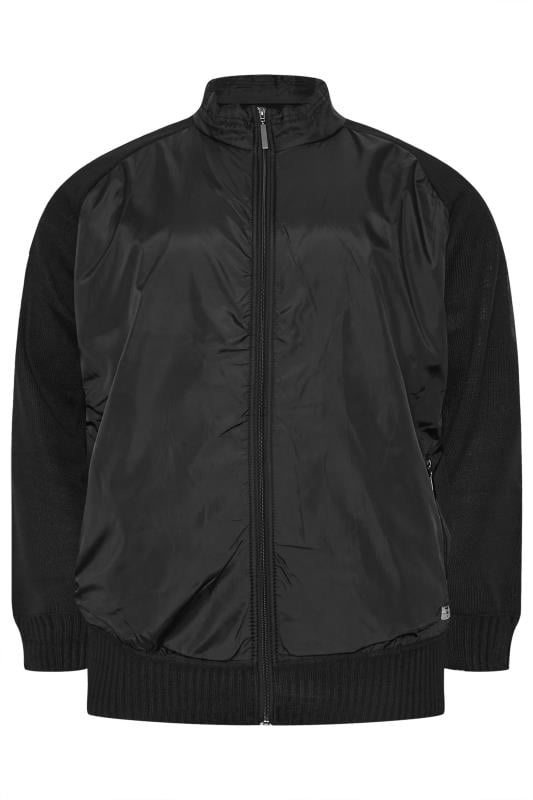 D555 Big & Tall Black Zip Through Fleece Lined Jacket | BadRhino 3