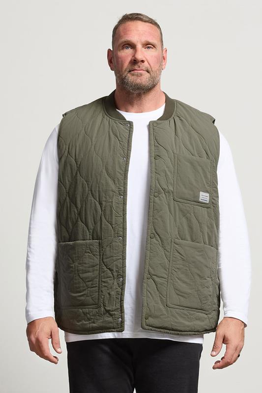 Men's  JACK & JONES Big & Tall Olive Green Liner Vest