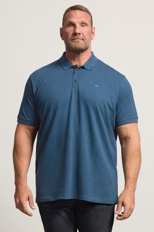  BadRhino Big & Tall Teal Blue Short Sleeve Polo Shirt