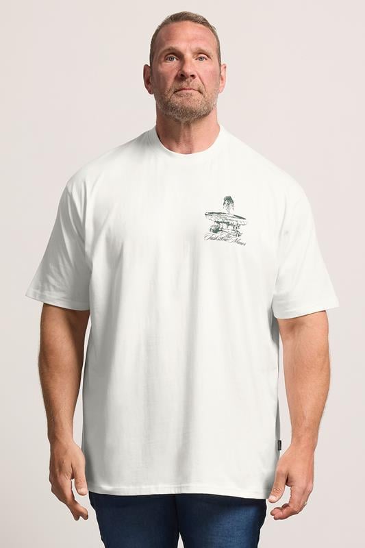  BadRhino Big & Tall White Extra Long 'The Tuskstone Manor' Graphic T-Shirt