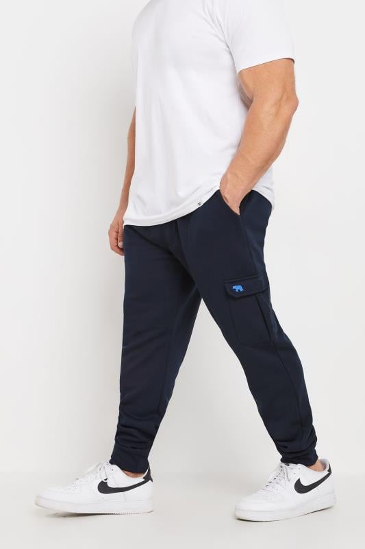 D555 Big & Tall Navy Cargo Pocket Joggers | BadRhino 1