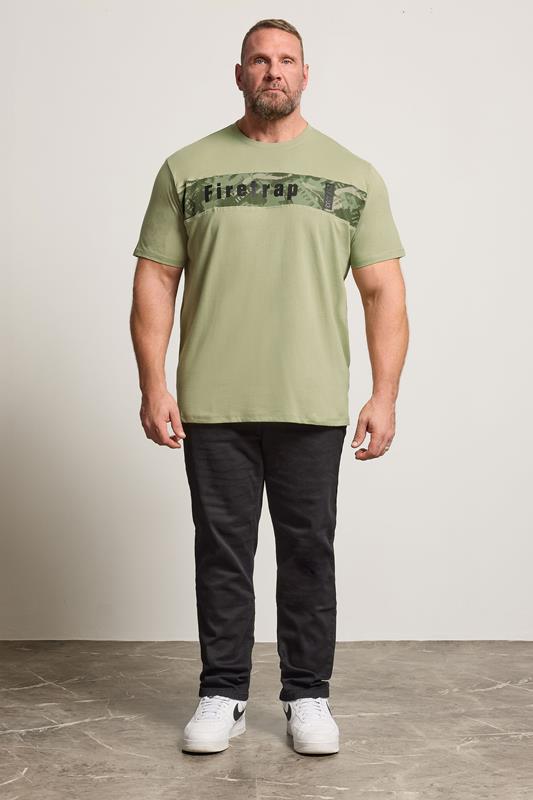 FIRETRAP Big & Tall Green Logo Print T-Shirt | BadRhino 2