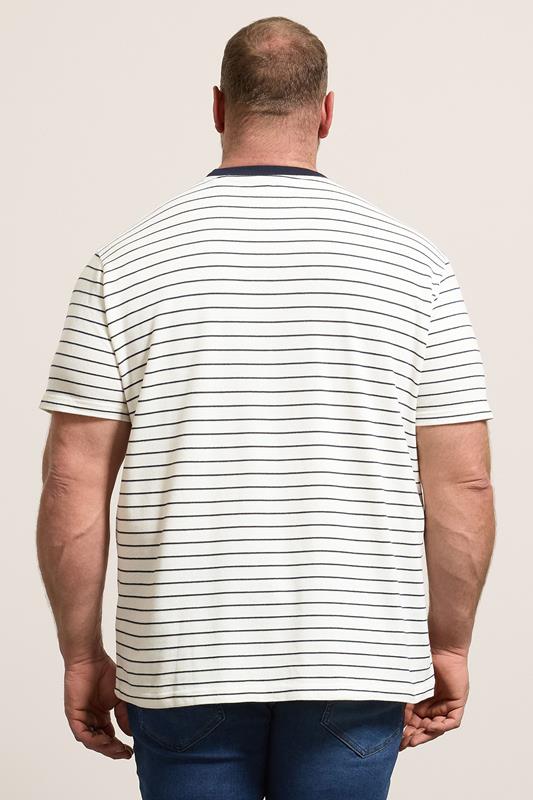 BadRhino Big & Tall Off-White Stripe Pique T-Shirt | BadRhino 2