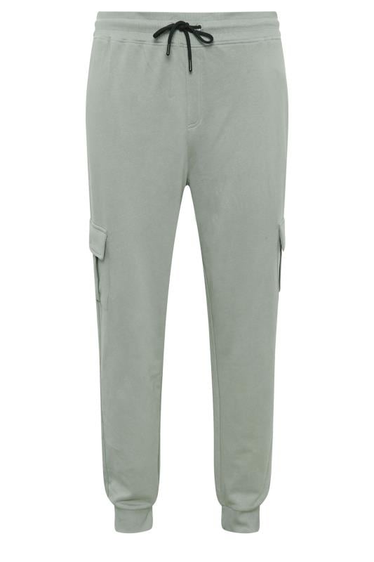 STUDIO A Big & Tall Grey Cuffed Cargo Joggers | BadRhino 5