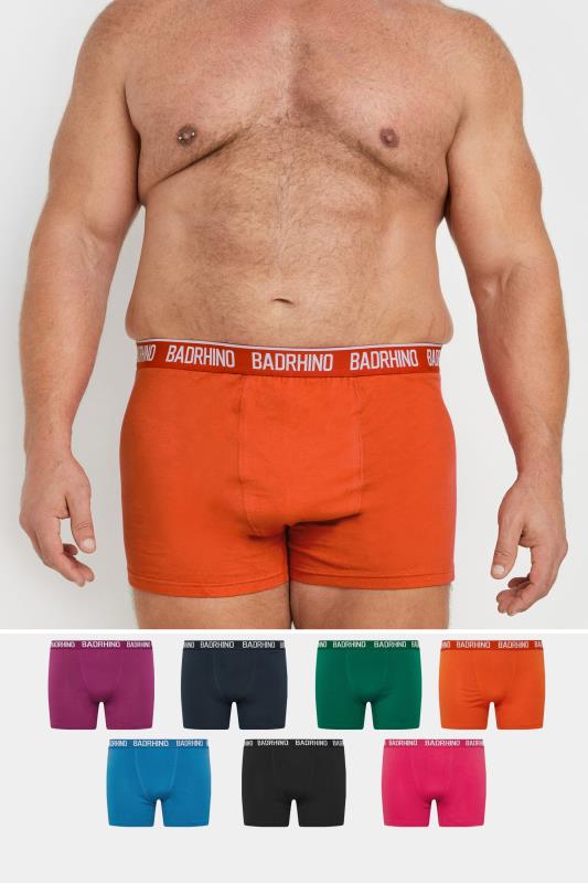 Men's  BadRhino 7 PACK Orange & Black Trunks