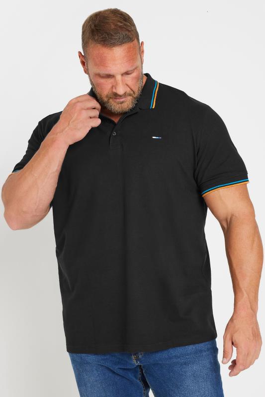 BadRhino Big & Tall Black Tipped Short Sleeve Polo Shirt | BadRhino 2